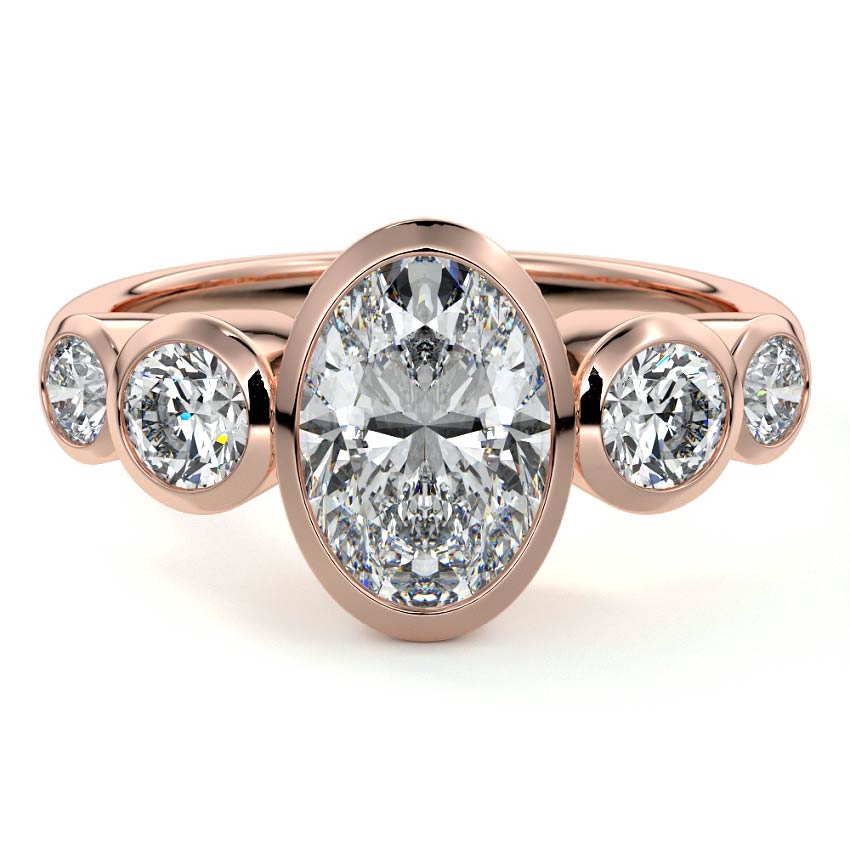 Evelina - Oval Rose Gold Lab Grown Diamond Engagement Ring | Nura Lab