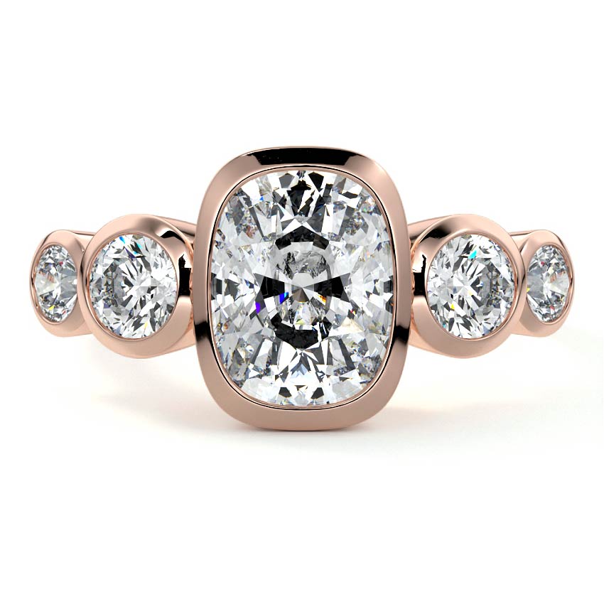 Evelina - Cushion Rose Gold Lab Grown Diamond Engagement Ring | Nura Lab