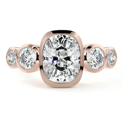 Evelina - Cushion Rose Gold Lab Grown Diamond Engagement Ring | Nura Lab