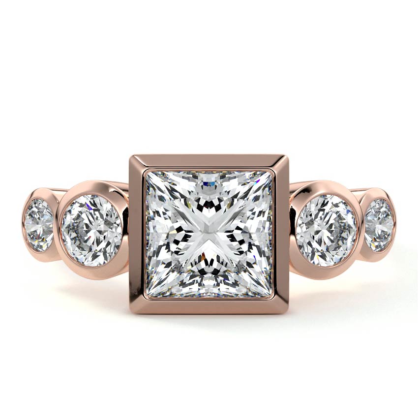 Evelina - Princess Rose Gold Lab Grown Diamond Engagement Ring | Nura Lab