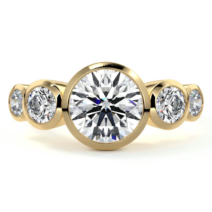 Evelina - Round Yellow Gold Lab Grown Diamond Engagement Ring | Nura Lab
