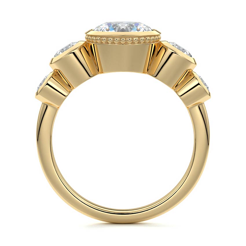 Evelina - Round Yellow Gold Lab Grown Diamond Engagement Ring | Nura Lab