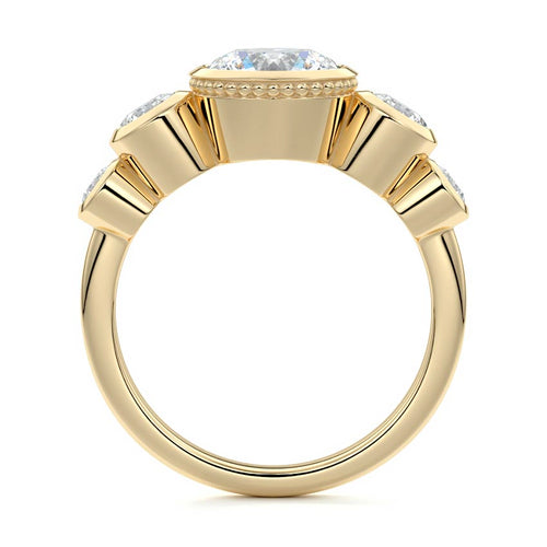 Evelina - Round Yellow Gold Lab Grown Diamond Engagement Ring | Nura Lab