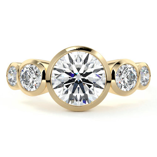 Evelina - Round Yellow Gold Lab Grown Diamond Engagement Ring | Nura Lab