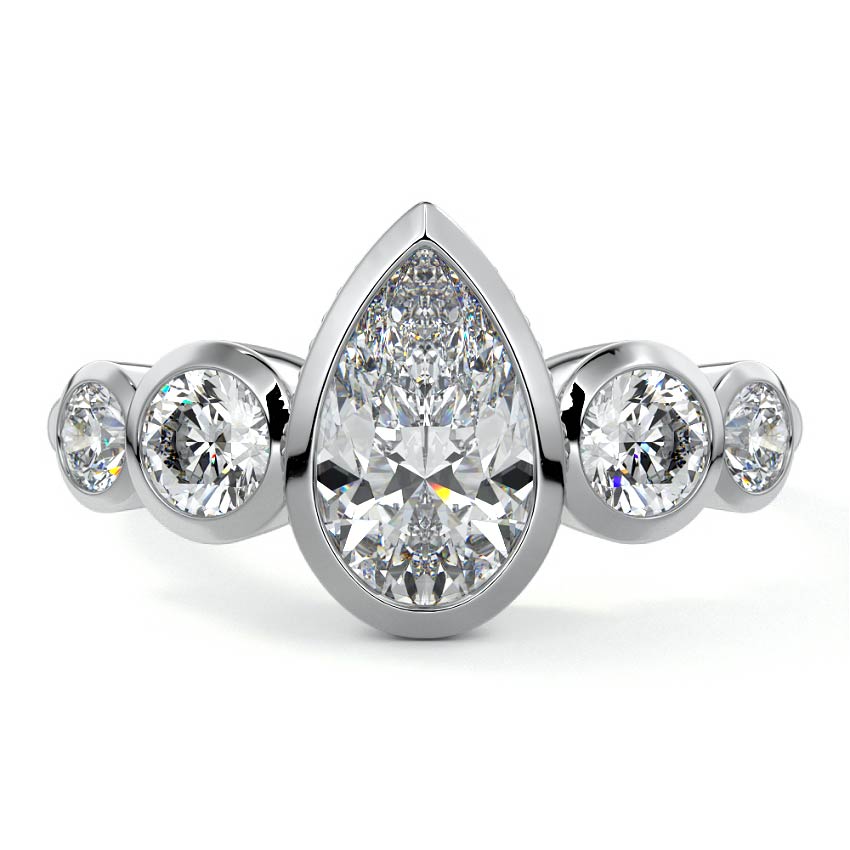 Evelina - Pear White Gold Lab Grown Diamond Engagement Ring | Nura Lab