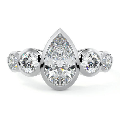 Evelina - Pear White Gold Lab Grown Diamond Engagement Ring | Nura Lab