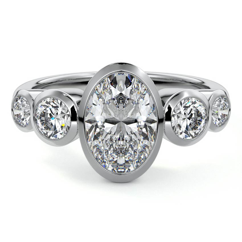Evelina - Oval White Gold Lab Grown Diamond Engagement Ring | Nura Lab