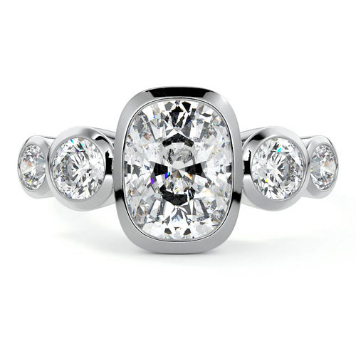 Evelina - Cushion White Gold Lab Grown Diamond Engagement Ring | Nura Lab