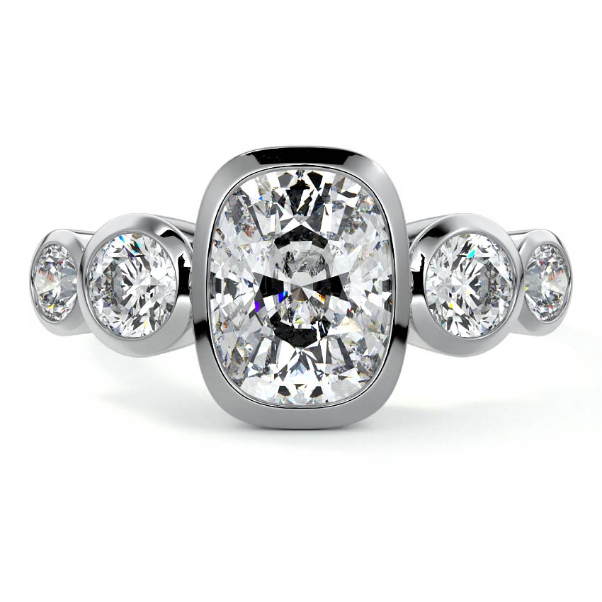 Evelina - Cushion Platinum Lab Grown Diamond Engagement Ring | Nura Lab