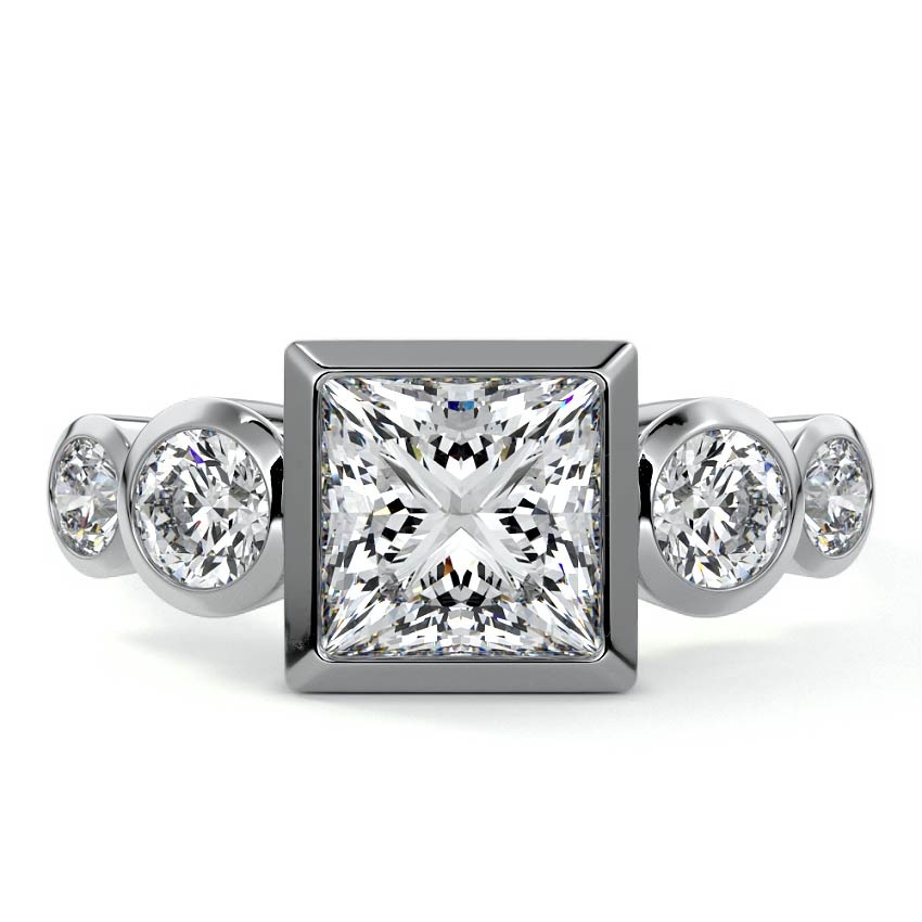 Evelina - Princess Platinum Lab Grown Diamond Engagement Ring | Nura Lab