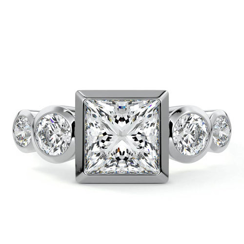 Evelina - Princess Platinum Lab Grown Diamond Engagement Ring | Nura Lab