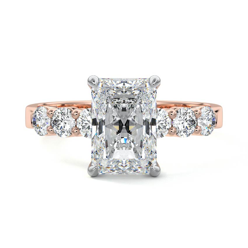 Gaia - Radiant Rose Gold Lab Grown Diamond Engagement Ring | Nura Lab