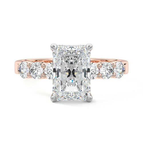 Gaia - Radiant Rose Gold Lab Grown Diamond Engagement Ring | Nura Lab