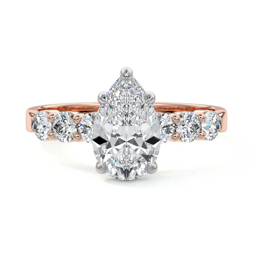 Gaia - Pear Rose Gold Lab Grown Diamond Engagement Ring | Nura Lab