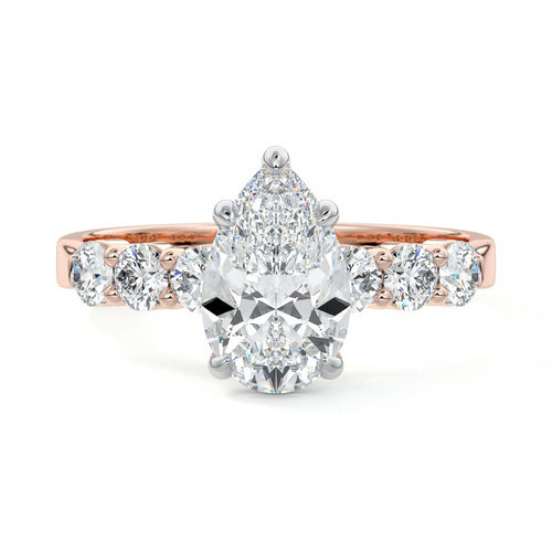 Gaia - Pear Rose Gold Lab Grown Diamond Engagement Ring | Nura Lab