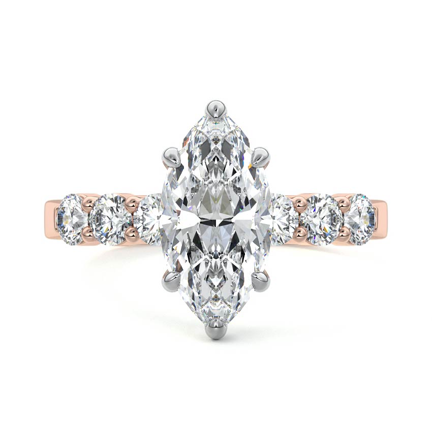 Gaia - Marquise Rose Gold Lab Grown Diamond Engagement Ring | Nura Lab