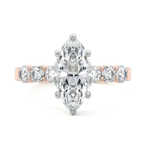 Gaia - Marquise Rose Gold Lab Grown Diamond Engagement Ring | Nura Lab