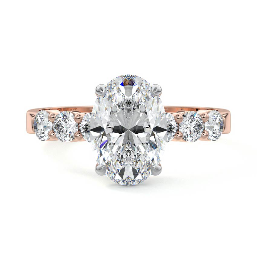 Gaia - Oval Rose Gold Lab Grown Diamond Engagement Ring | Nura Lab