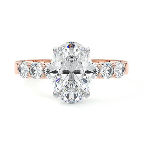 Gaia - Oval Rose Gold Lab Grown Diamond Engagement Ring | Nura Lab