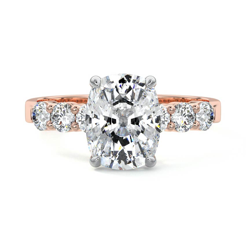 Gaia - Cushion Rose Gold Lab Grown Diamond Engagement Ring | Nura Lab