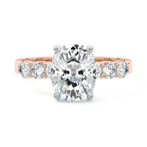 Gaia - Cushion Rose Gold Lab Grown Diamond Engagement Ring | Nura Lab