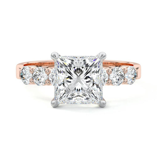 Gaia - Princess Rose Gold Lab Grown Diamond Engagement Ring | Nura Lab