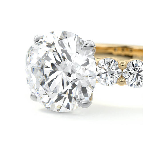 Gaia - Round Yellow Gold Engagement Ring Profile View | Nura Lab