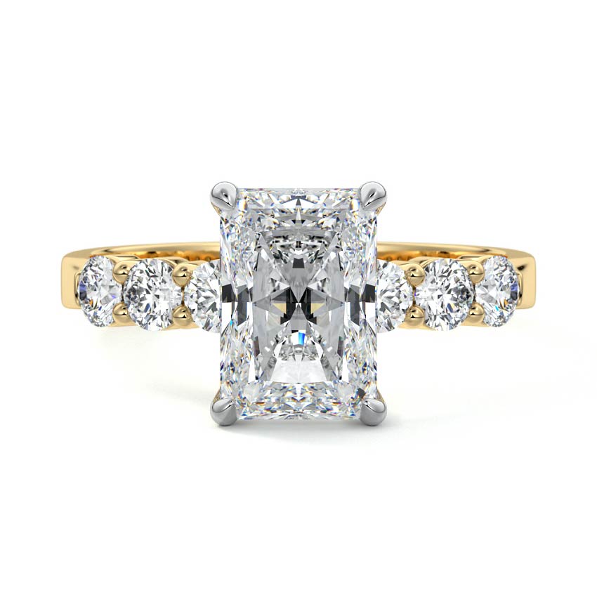 Gaia - Radiant Yellow Gold Lab Grown Diamond Engagement Ring | Nura Lab