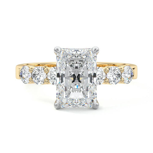 Gaia - Radiant Yellow Gold Engagement Ring Detail View | Nura Lab