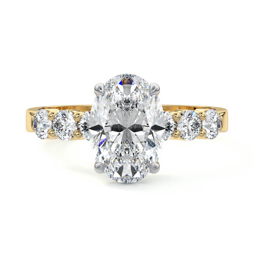 Gaia - Oval Yellow Gold Lab Grown Diamond Engagement Ring | Nura Lab