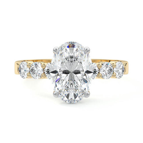 Gaia - Oval Yellow Gold Lab Grown Diamond Engagement Ring | Nura Lab