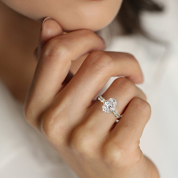 Gaia - Oval Yellow Gold Lab Grown Diamond Engagement Ring | Nura Lab