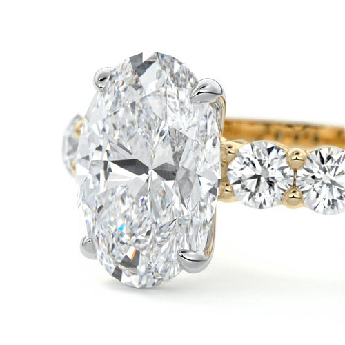 Gaia - Oval Yellow Gold Lab Grown Diamond Engagement Ring | Nura Lab