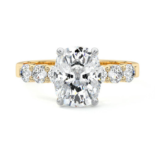Gaia - Cushion Yellow Gold Lab Grown Diamond Engagement Ring | Nura Lab