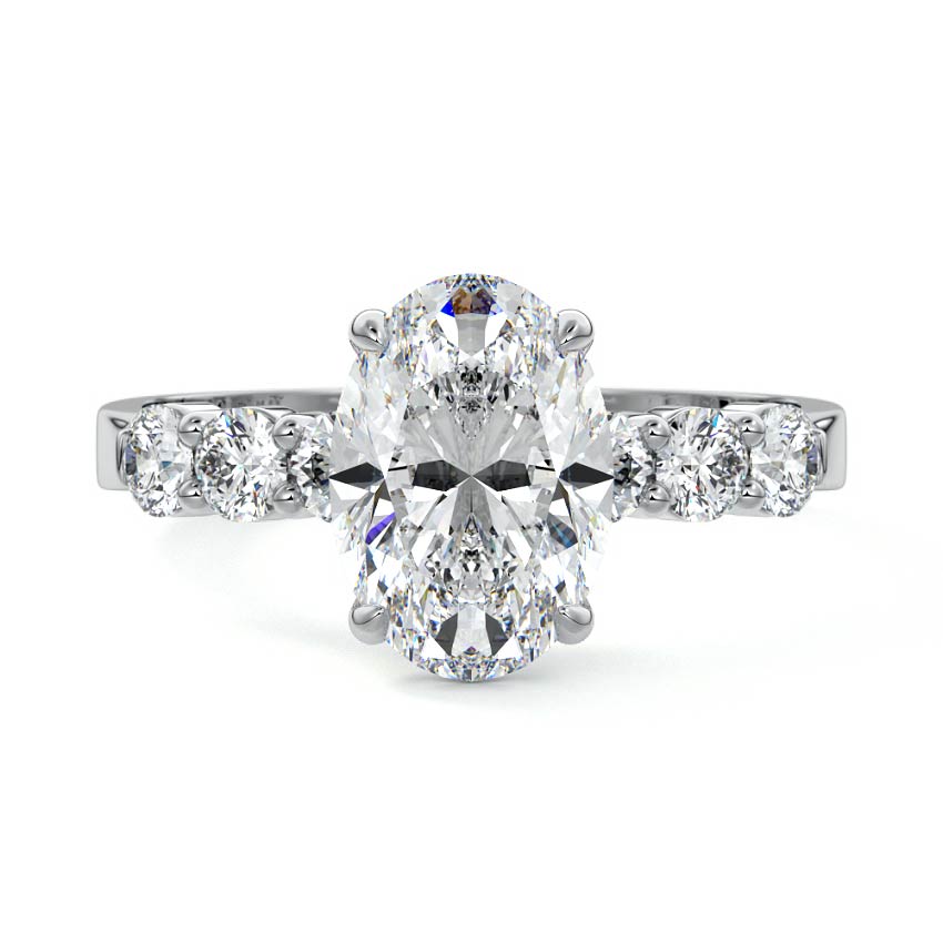 Gaia - Oval White Gold Lab Grown Diamond Engagement Ring | Nura Lab