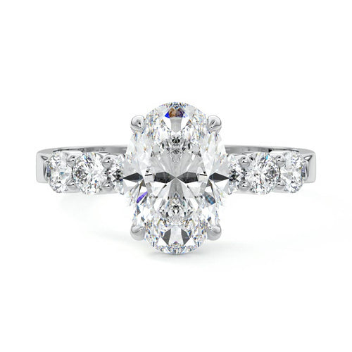 Gaia - Oval White Gold Lab Grown Diamond Engagement Ring | Nura Lab