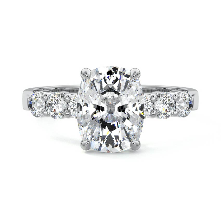 Gaia - Cushion White Gold Lab Grown Diamond Engagement Ring | Nura Lab