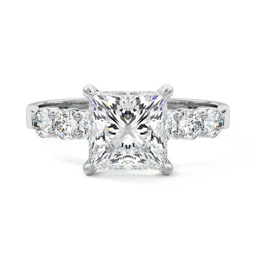 Gaia - Princess White Gold Lab Grown Diamond Engagement Ring | Nura Lab