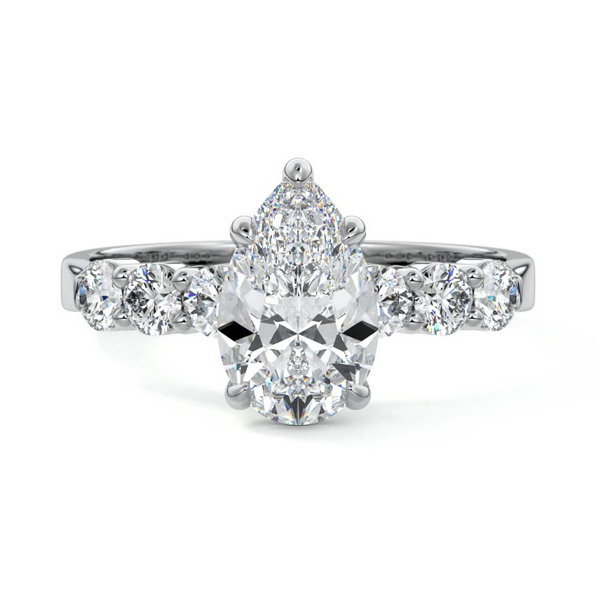 Gaia - Pear Platinum Lab Grown Diamond Engagement Ring | Nura Lab