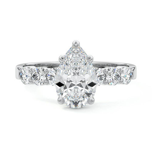 Gaia - Pear Platinum Lab Grown Diamond Engagement Ring | Nura Lab