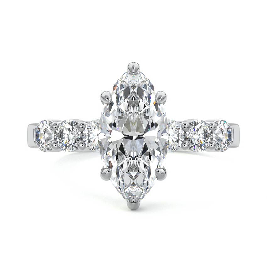 Gaia - Marquise Platinum Lab Grown Diamond Engagement Ring | Nura Lab