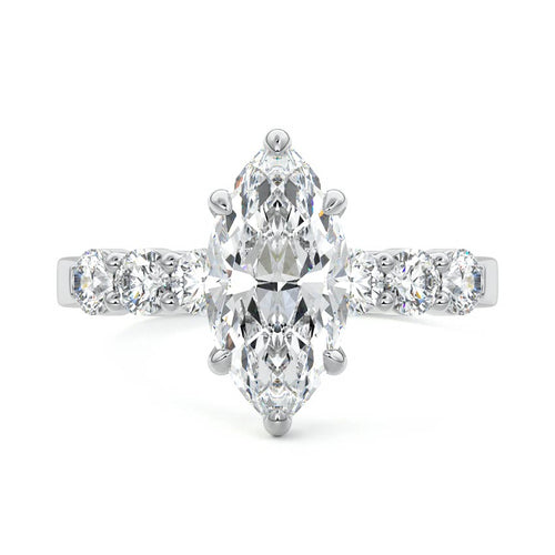 Gaia - Marquise Platinum Lab Grown Diamond Engagement Ring | Nura Lab