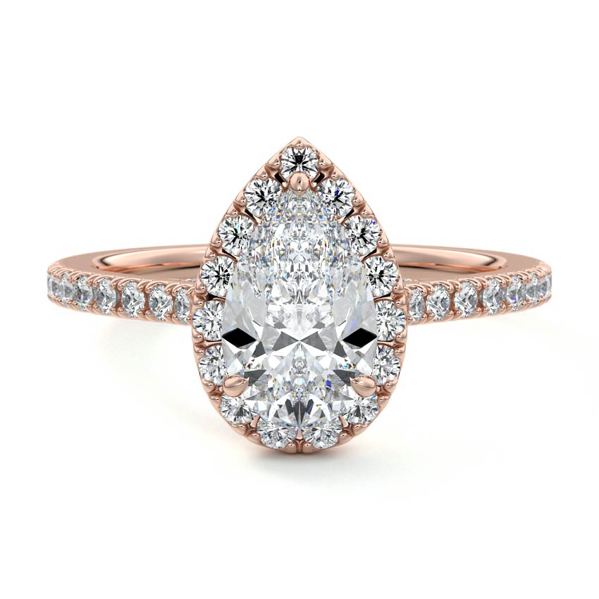 Iona - Pear Rose Gold Lab Grown Diamond Engagement Ring | Nura Lab