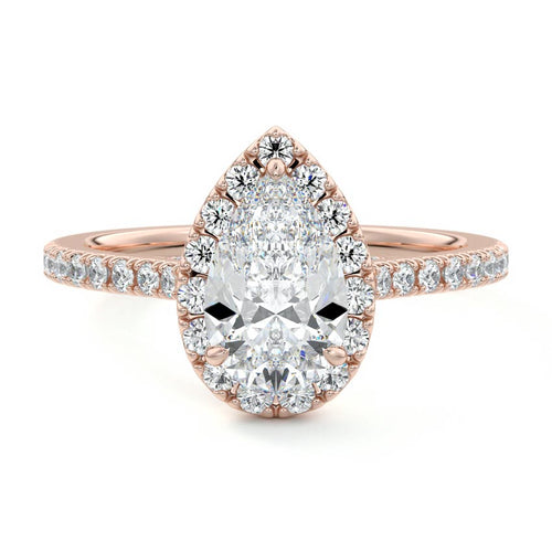 Iona - Pear Rose Gold Lab Grown Diamond Engagement Ring | Nura Lab