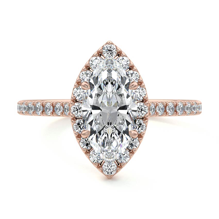 Iona - Marquise Rose Gold Lab Grown Diamond Engagement Ring | Nura Lab