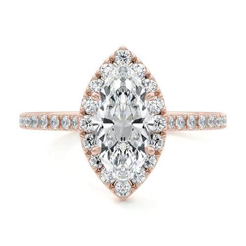 Iona - Marquise Rose Gold Lab Grown Diamond Engagement Ring | Nura Lab