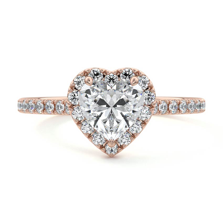 Iona - Heart Rose Gold Lab Grown Diamond Engagement Ring | Nura Lab