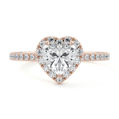 Iona - Heart Rose Gold Lab Grown Diamond Engagement Ring | Nura Lab