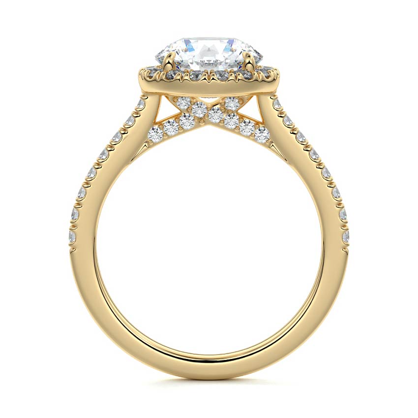 Iona - Round Yellow Gold Lab Grown Diamond Engagement Ring | Nura Lab