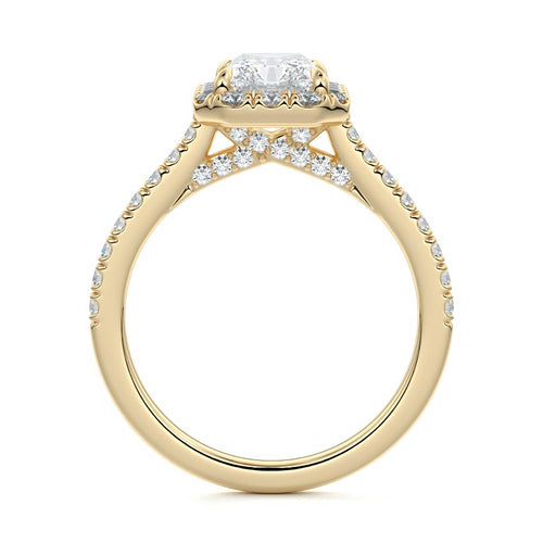 Iona - Radiant Yellow Gold Engagement Ring Side View | Nura Lab